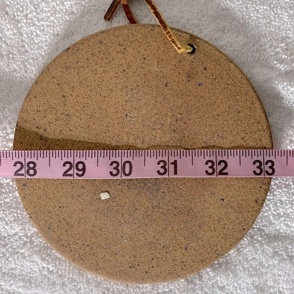 Brown Beige Clay  Circle Primitive Wall Art Decor x2 - Picture 8 of 8